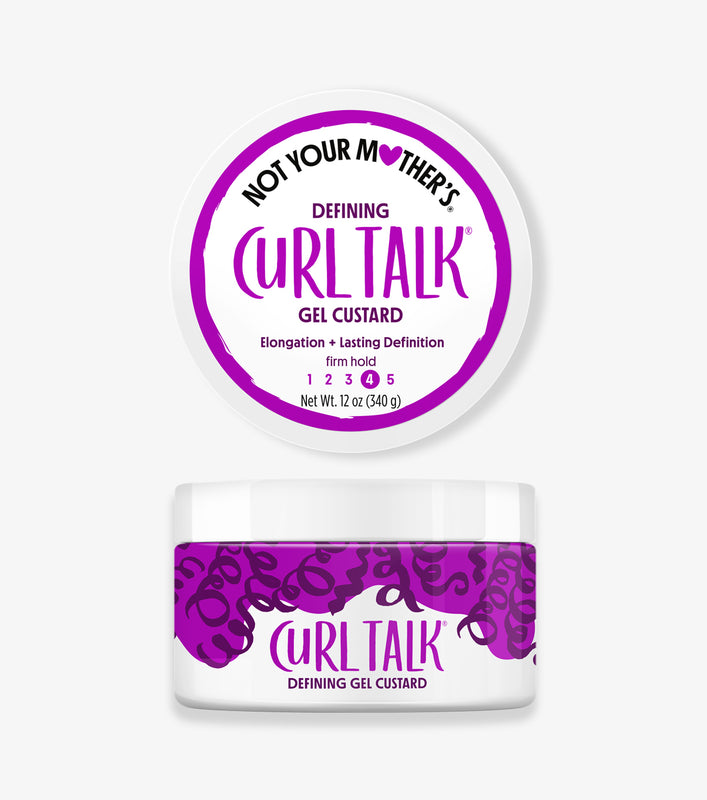 The Curl Talk Defining Gel Custard hair care from NYM.